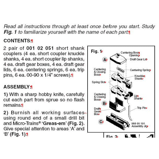 Short Shank 2004 Body Mount Knuckle Coupler Conversion Kit for Kato Dash 9/SD40-2 - 00102051 : N