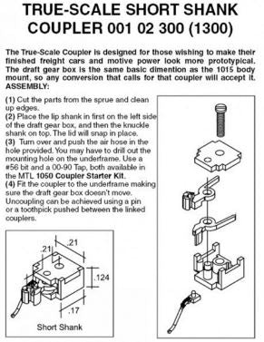 True-Scale 1300 Short Shank Coupler - 00102300 : N