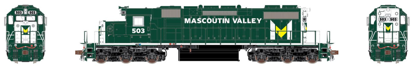 EMD SD38-2 Locomotive, Mascoutin Valley DC/Silent, MV #503 - HFL503001 : HO