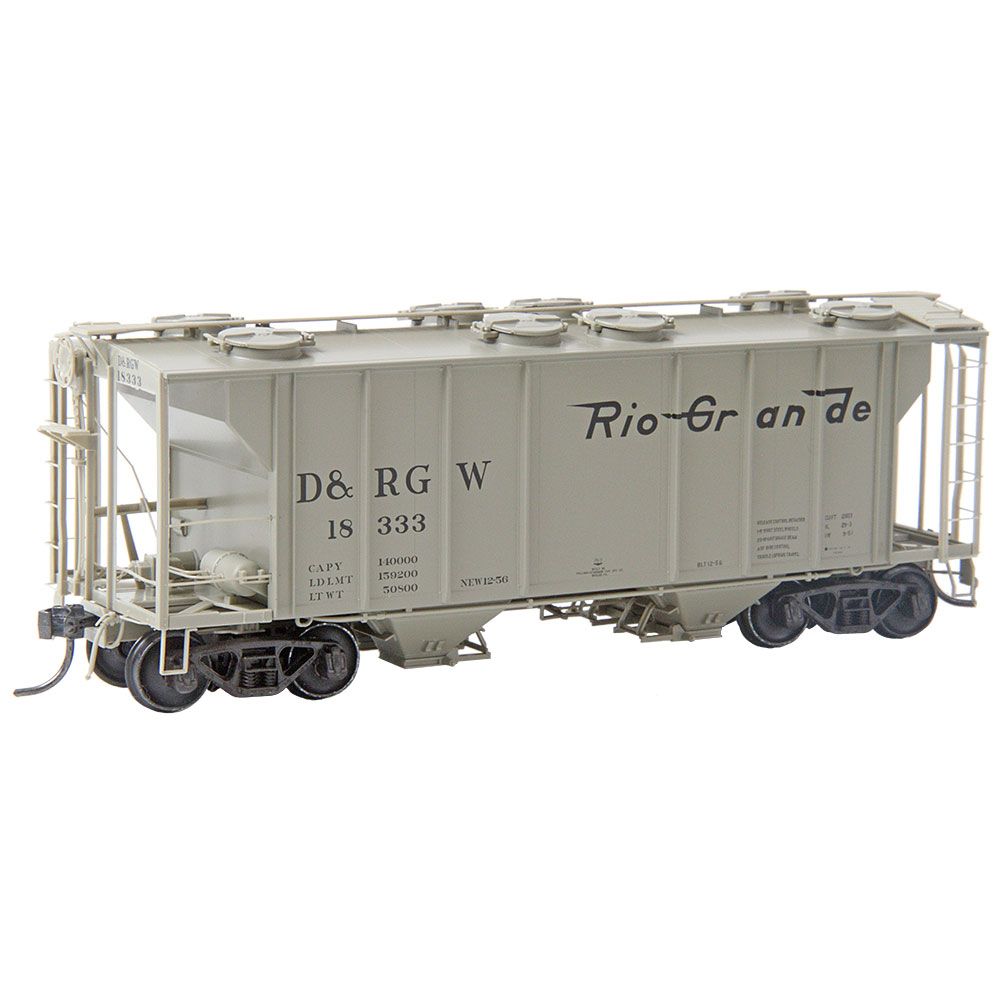 #8660 HO Scale Denver and Rio Grande Western D&RGW #18333 - RTR PS-2 Two Bay Hopper - 8660 : HO