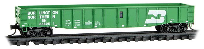 50' Steel Side 15-Panel Fixed-End Fishbelly-Side Gondola Burlington Northern BN 558051 - 10500641 : N