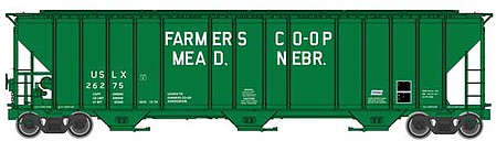 55' Evans 4780 Cubic Foot 3-Bay Covered Hopper - Famers Co-op Association USLX 26276 - 106136 : HO