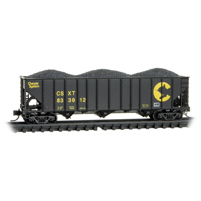 100-Ton 3-Bay Ribside Open Hopper w/Coal Load - CSX-10800441 : N