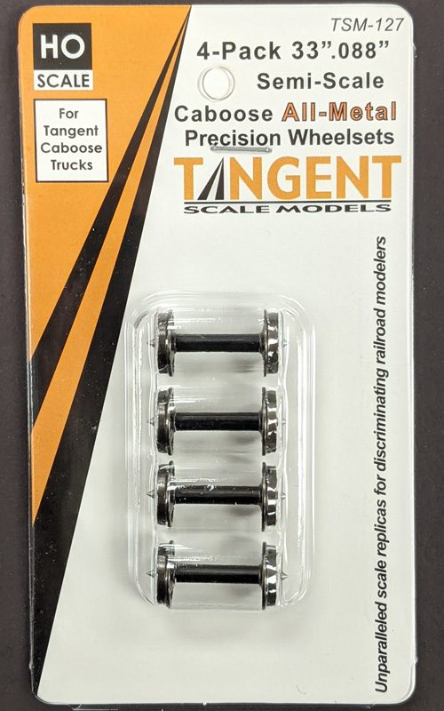 33 inch Semi-Scale Blackened All-Metal Precision Wheelsets For Tangent Caboose Trucks – 4 pack -127 : HO