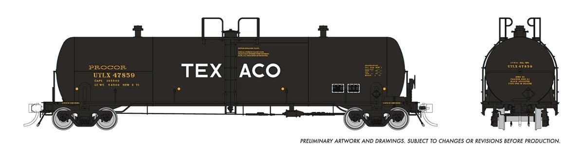 Procor 20K gal Tank Car: Texaco (UTLX) : Single Car - 135020A : HO