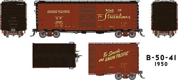 UP Class B-50-41 40' Boxcar Union Pacific UP - 154003A : HO