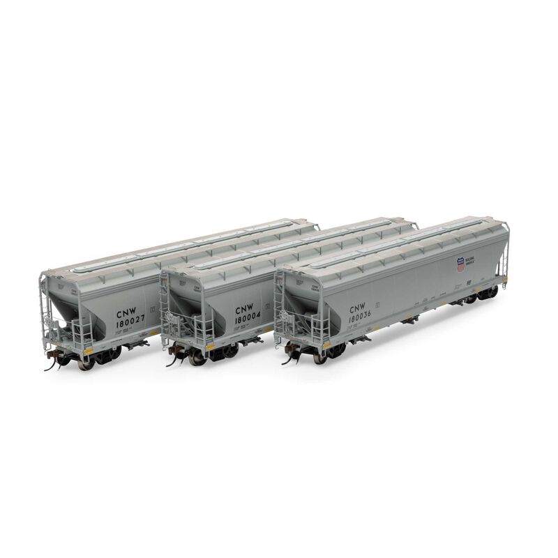 ACF 4600 3-Bay Centerflow Hopper, Union Pacific CNW Reporting Marks (3-Pk) - GN12949 : N Scale