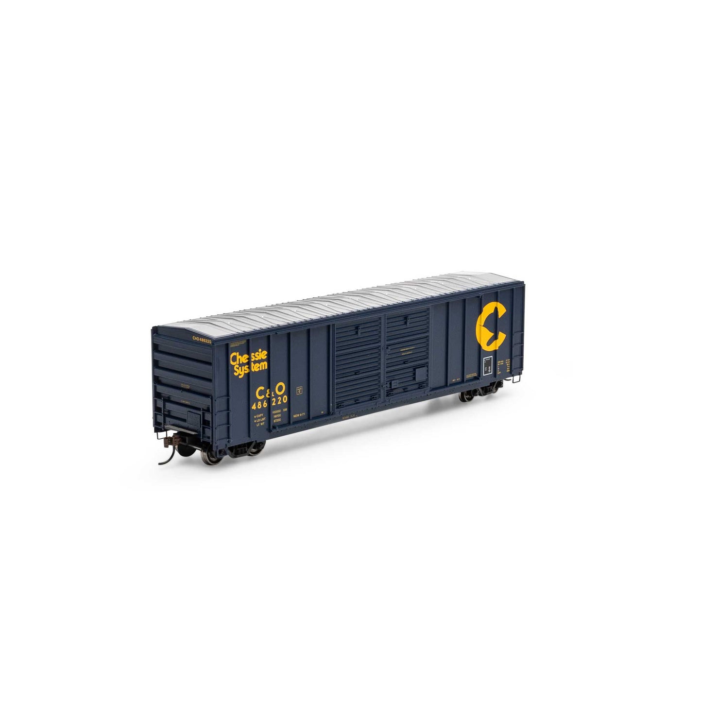 50' FMC 5077 Double Door Box, C&O 486242 - 15878 : HO
