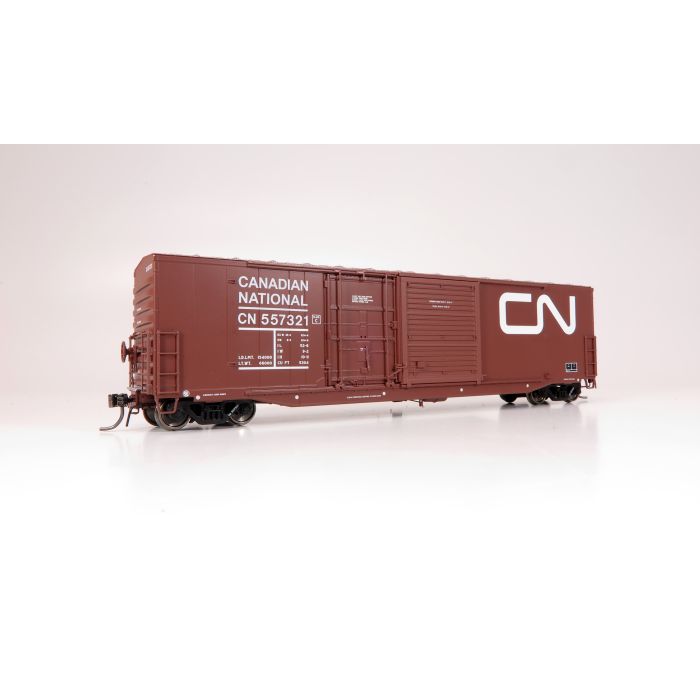 NSC 5304 Plug & Sliding Door Boxcar 6-Pack - Ready to Run -- Canadian National (Late 1980s, Boxcar Red, Noodle Logo) - 173003 : HO