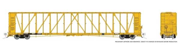 NSC 73' Centerbeam Flatcar - Trailer Train TTZX - 174007A : HO