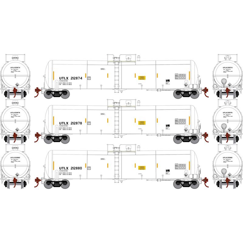 30K Gal Ethanol Tank Car (3-Pack) UTLX 212874, 212878, 212880 Union Tank Car Co. - 18029 : N
