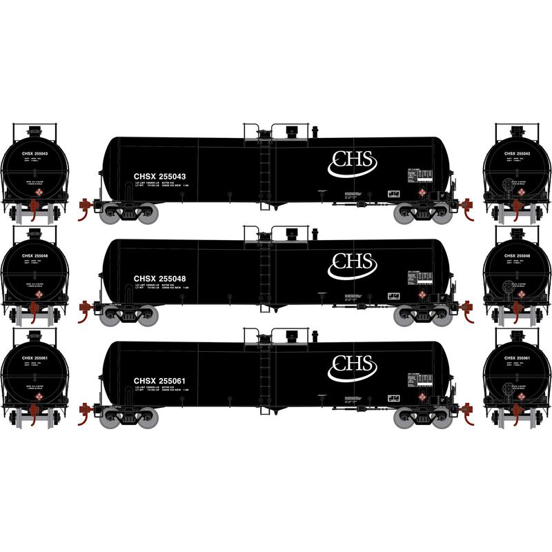 30K Gal Ethanol Tank Car (3-Pack) CHSX 255043, 255048, 255061 CHS - 18034 : N