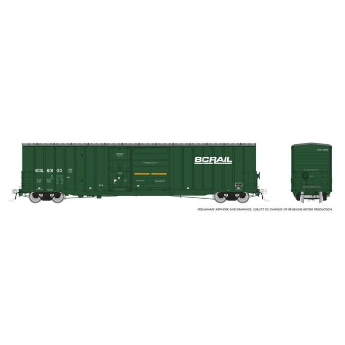 Trenton Works 6637cuft boxcar: BC Rail - As-Delivered: Single Car #1 - 191001A : HO