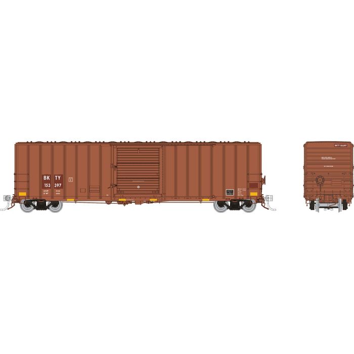 PC&F 5241cuft boxcar: BKTY - Brown: Single Car - 198008A : HO