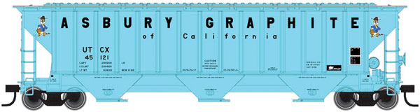 Thrall 4750 3-Bay Covered Hopper - Asbury Graphite UTCX 45123 - 20005456 : HO