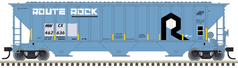 Thrall 4750 3-Bay Covered Hopper Midwest Railcar (ex-ROCK) MWCX #462593 - 20006641 : HO