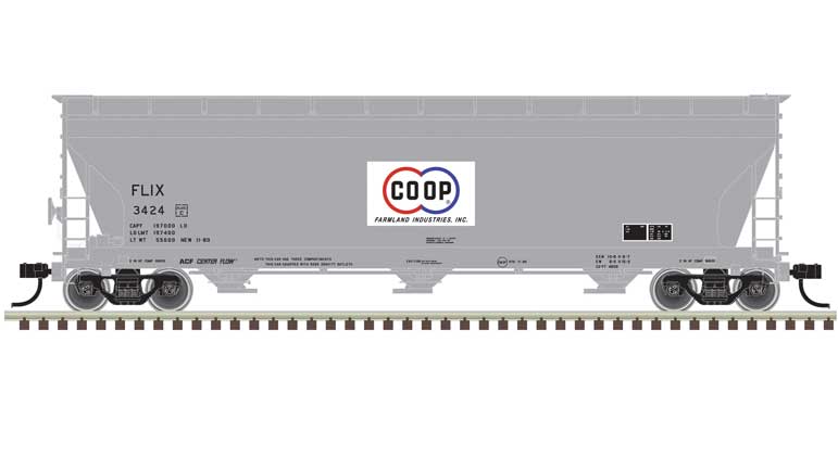 ACF 4650 3-Bay Centerflow Covered Hopper Post-1971 Version - Farmland CO-OP 3924 - 20006943 : HO