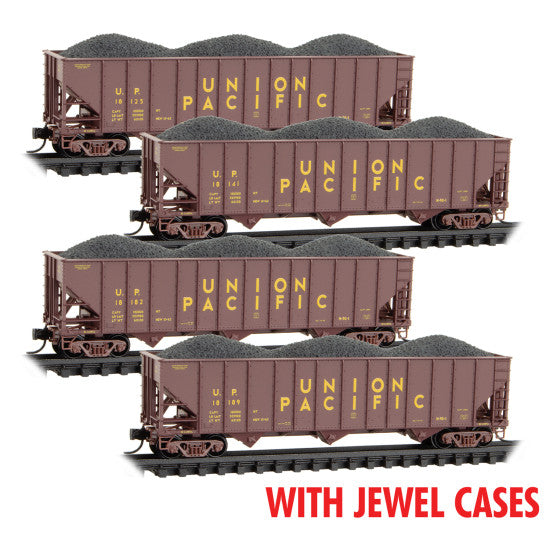 Union Pacific 4-Car Runner Pack 100-Ton 3-Bay Open Hopper - 98300229 : N