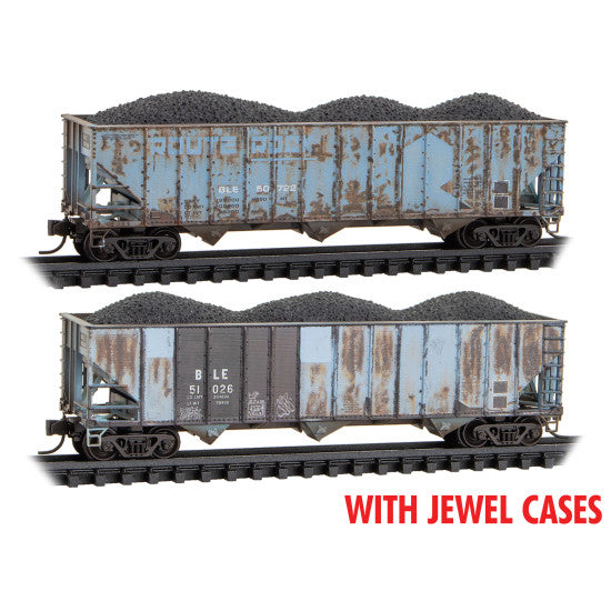 3-Bay Open Hopper Bessemer & Lake Erie B&LE 50722, 51026 ex-Rock Island Weathered 2-Pack - 98305085 : N