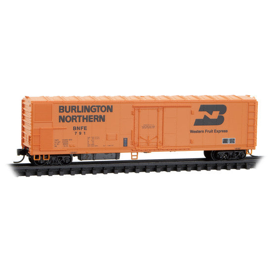 51' Rivet Side Mechanical Reefer Burlington Northern Western Fruit Express - Rd# 791 - 08200010 : N