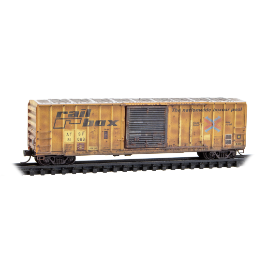 50' Standard Boxcar ATSF ex-Railbox Rd# 51088 – Railbox Repatch #10 - 02544446 : N
