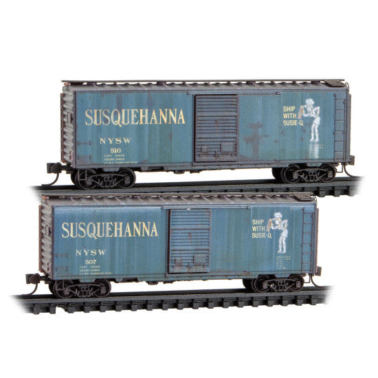 40' Standard Boxcars New York, Susquehanna & Western Weathered 2-Pack - 98305107 : N