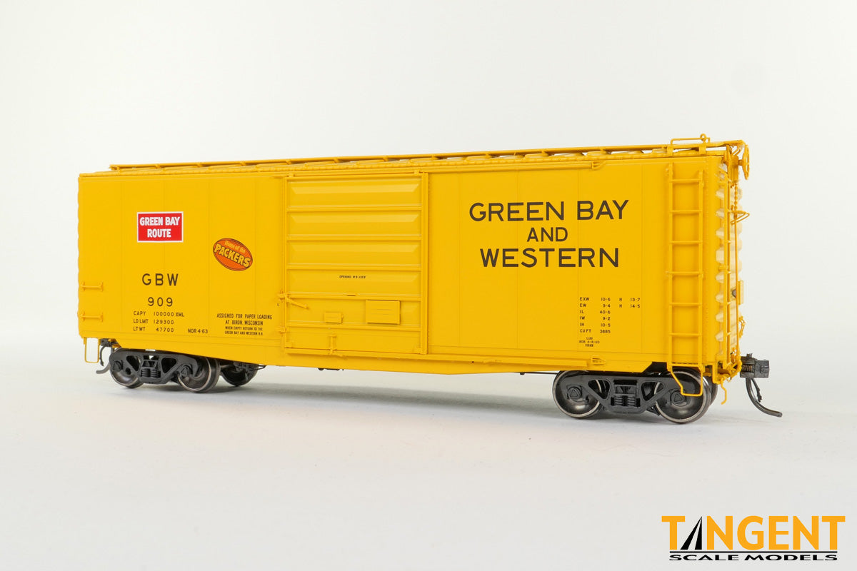Green Bay and Western (GBW) Yellow Repaint 1963+ 40′ PS-1 9′ Door Boxcar #945 - 2602003 : HO