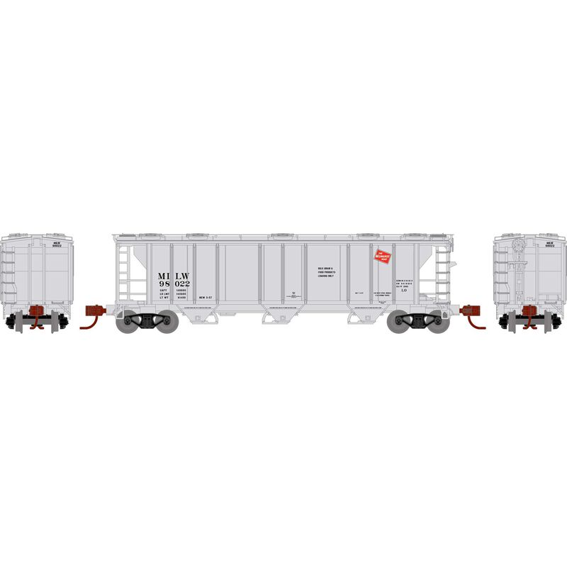 PS-2 2893 3-Bay Covered Hopper Milwaukee Road MILW 98008 - 28355 : N