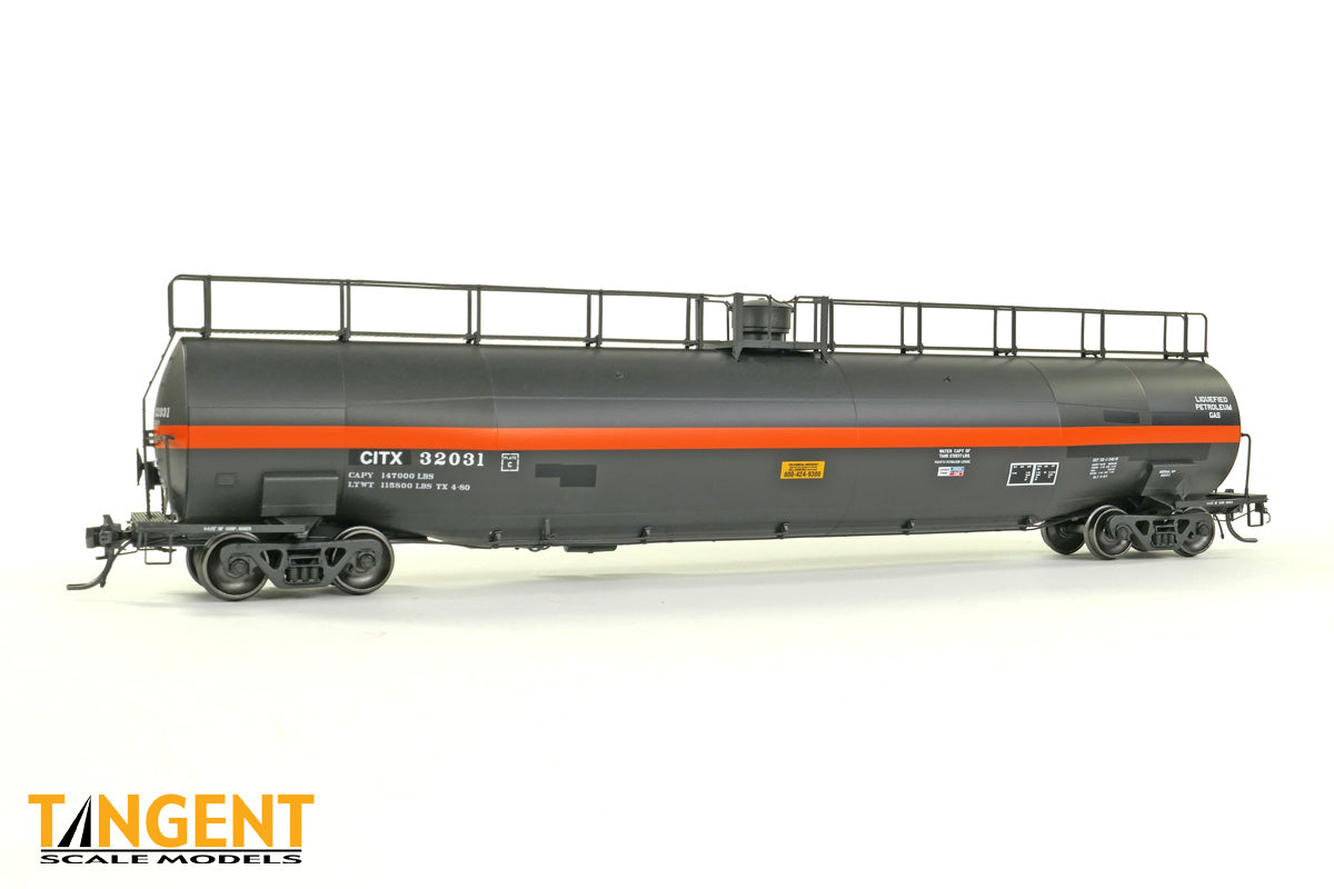 CITX Black Restencil 1987+ NACC 1979+ Jacketed 33,000 Gallon Dual Diameter Insulated LPG Tank Car #32034 - 3122104 : HO