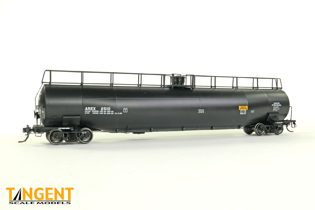 AREX Black Lease Repaint 1991+ NACC 1979+ Jacketed 33,000 Gallon Dual Diameter Insulated LPG Tank Car #2510 - 3122201 : HO