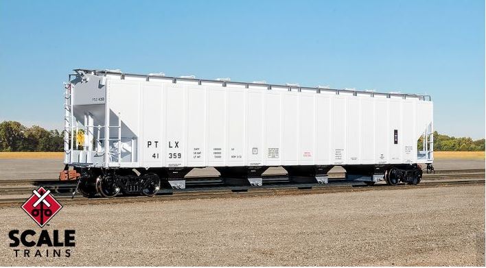 PS-2 5820 4-Bay Covered Hopper, Pullman Transport Leasing/Norchem/Blue PTLX 41185-33676 : HO
