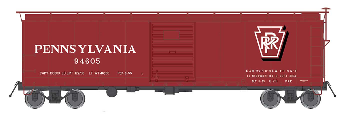 40' X-29 Boxcar - Pensylvania Shadow Keystone - 37202 : HO