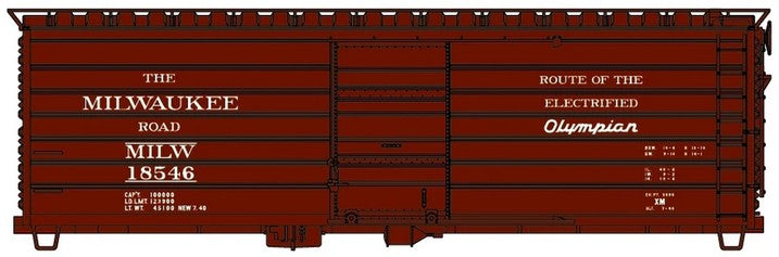 40' Single Door Rib Side Steel Boxcar "Route of the Electrified Olympian" KIT - 39921 : HO
