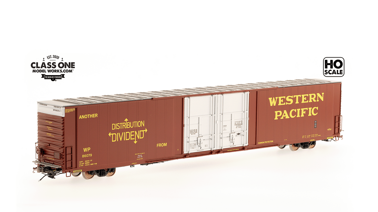 THRALL 86' HIGHCUBE BOXCAR - 4 DOOR - WESTERN PACIFIC WP #86079 – FC00346 : HO