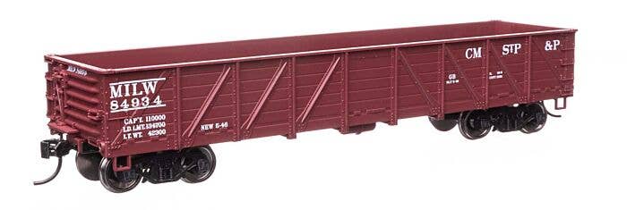 40' 50-Ton Drop Bottom Gondola - Ready to Run -- Milwaukee Road #84969 - 56112 : HO