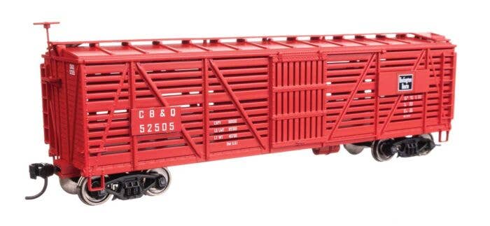 40' Wood Stock Car - Ready to Run -- Chicago, Burlington & Quincy #52505 - 41451 : HO