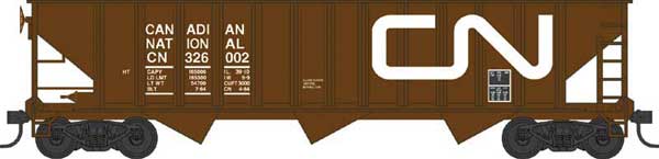 70-Ton 12-Panel 3-Bay Open Hopper Canadian National CN 326101 - 42906 : HO