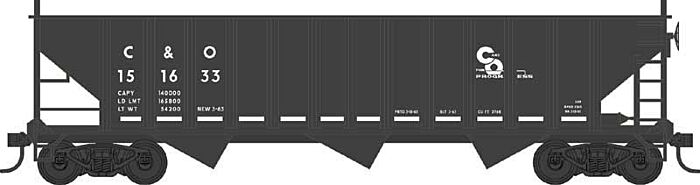 70-Ton 12-Panel 3-Bay Open Hopper - Chesapeake & Ohio 151633 - 42909 : HO
