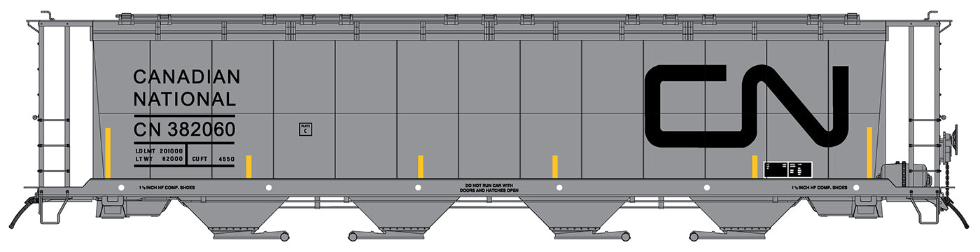 59 FT 4-Bay Cylindrical Covered Hopper Canadian National - 45141 : HO