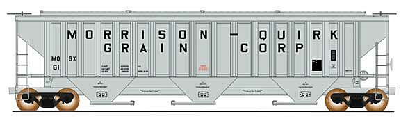 4750CF Rib-Sided 3-Bay Covered Hopper Morrison-Quirk Grain Corp. MQGX - 453117 : HO