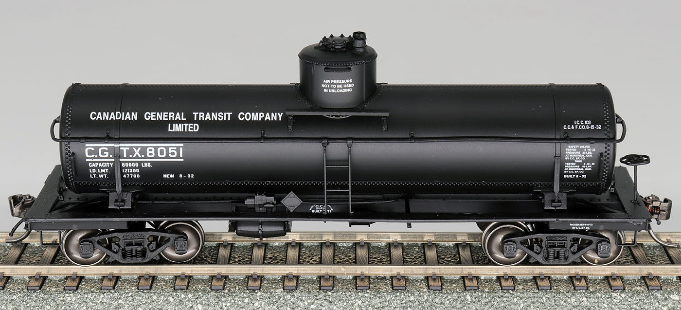 ACF Type 27 Riveted 8000 Gallon Tank Car Canadian General Transit CGTX - 46323 : HO