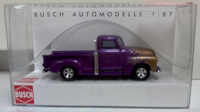 1950 Chevrolet Pickup Truck -Metallic Purple W/Gold Flames - 48203 : HO