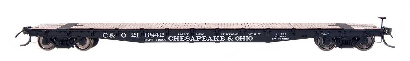 53 Ft 6 Inch 70 Ton Flat Car Chesapeake & Ohio C&O Multiple Numbers - 48712 : HO