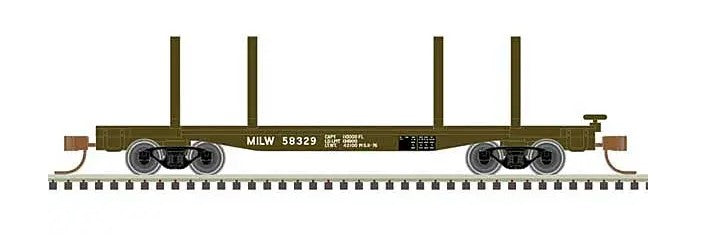 45' Logging Flatcar Milwaukee Road MILW 59908 - 50006289 : N