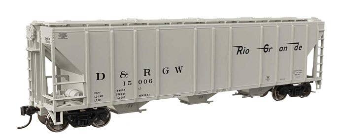 50' Pullman-Standard PS2-CD 4427 3-Bay Covered Hopper - Ready to Run -- Denver & Rio Grande Western #15095 - 49411 : HO