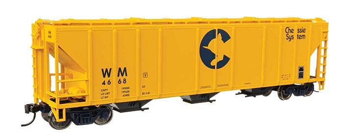 50' Pullman-Standard PS2-CD 4427 3-Bay Covered Hopper - Ready to Run -- Western Maryland #4675 - 49429 : HO