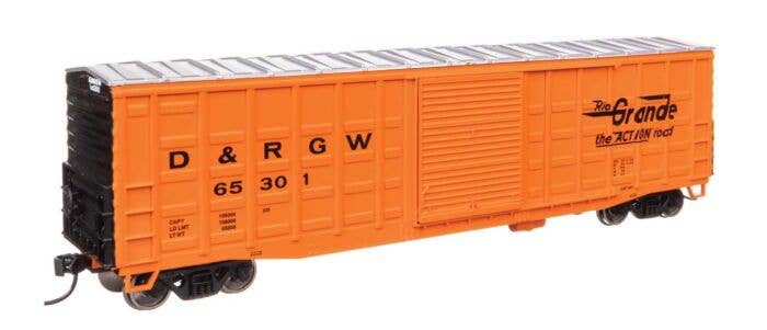 50' Waffle Side Boxcar - Ready To Run -- Denver & Rio Grande Western (TM) #65301 (Youngstown Door) - 46710 : HO