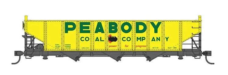 70-Ton AAR 3-Bay Open Hopper - Ready to Run -- Peabody #6948 - 56717 : HO