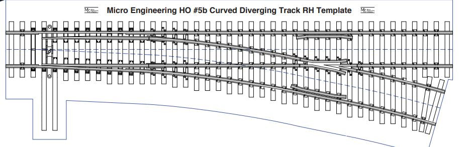 Code 70 #5b Curved Diverging Track Turnout - Ladder Track System -- Right Hand- 14813 : HO