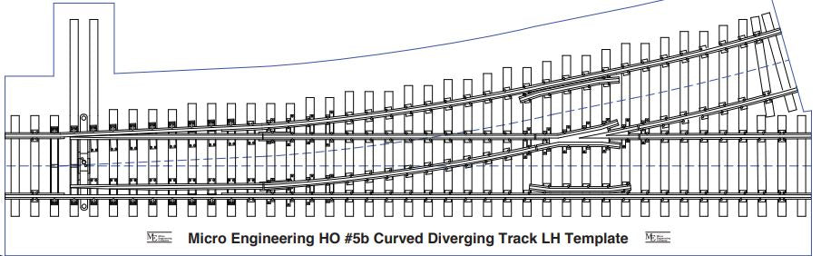 Code 70 #5b Curved Diverging Track Turnout - Ladder Track System -- Left Hand- 14812 : HO